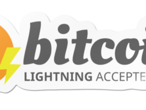 Bitcoin Lightning Accepted Here sticker (rond)